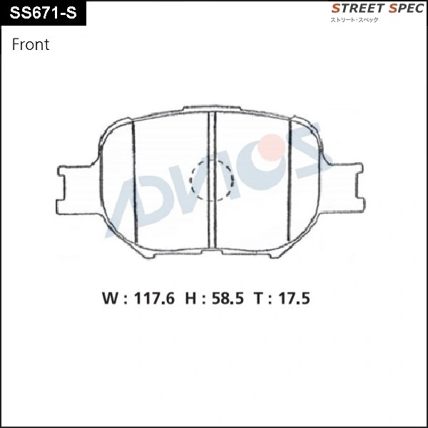 ADVICS fékbetétkészlet, tárcsafék - SS671-S - TothCarparts