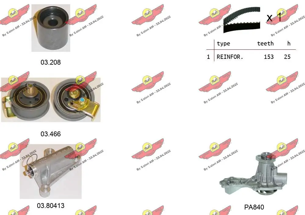 AUTOKIT Vízpumpa + fogasszíj készlet - 04.5099CPA - TothCarparts