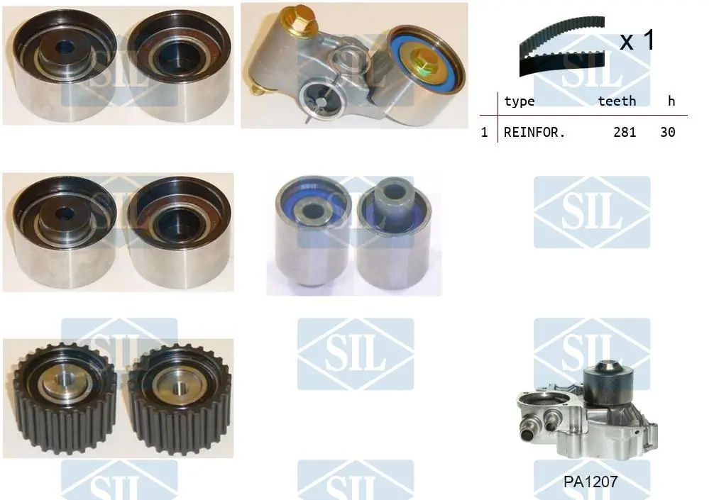 Saleri SIL Vízpumpa + fogasszíj készlet - K1PA1207 - TothCarparts