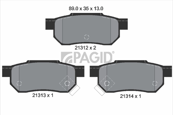 PAGID fékbetétkészlet, tárcsafék - T0034 - TothCarparts