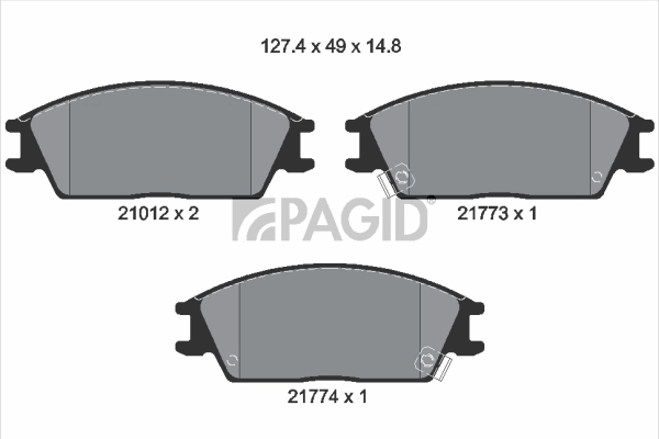 PAGID fékbetétkészlet, tárcsafék - T0366 - TothCarparts