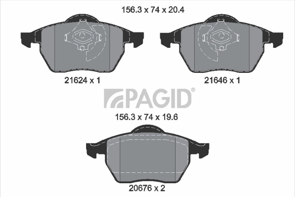 PAGID fékbetétkészlet, tárcsafék - T1093 - TothCarparts