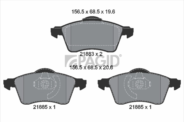 PAGID fékbetétkészlet, tárcsafék - T1107 - TothCarparts