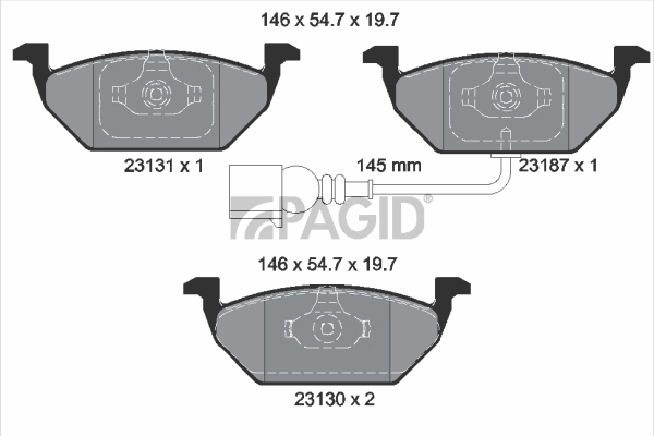 PAGID fékbetétkészlet, tárcsafék - T1163 - TothCarparts
