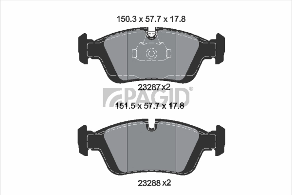 PAGID fékbetétkészlet, tárcsafék - T1177 - TothCarparts
