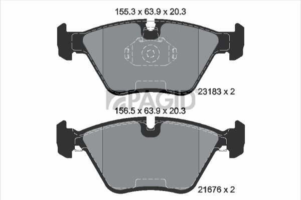 PAGID fékbetétkészlet, tárcsafék - T1202 - TothCarparts