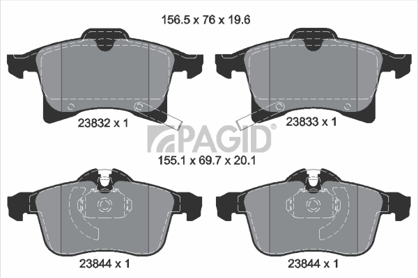 PAGID fékbetétkészlet, tárcsafék - T1225 - TothCarparts