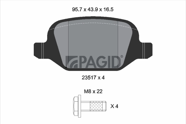 PAGID fékbetétkészlet, tárcsafék - T1240 - TothCarparts