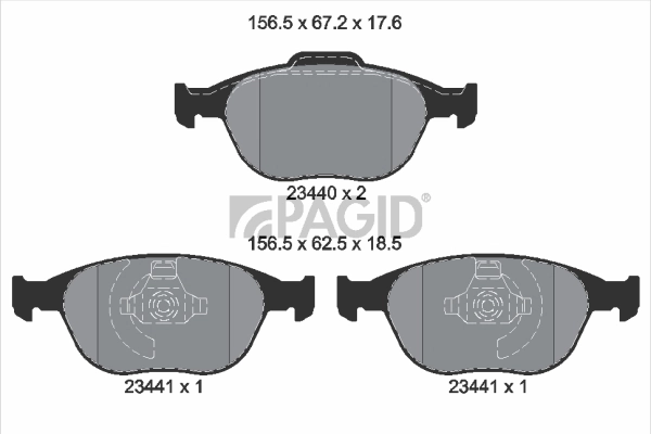 PAGID fékbetétkészlet, tárcsafék - T1261 - TothCarparts