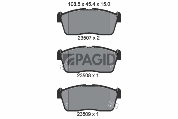 PAGID fékbetétkészlet, tárcsafék - T1269 - TothCarparts