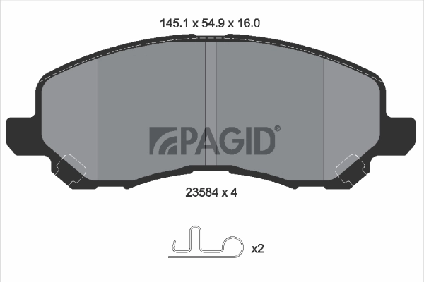 PAGID fékbetétkészlet, tárcsafék - T1274 - TothCarparts
