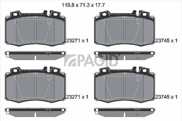 PAGID fékbetétkészlet, tárcsafék - T1318 - TothCarparts