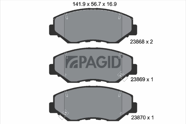 PAGID fékbetétkészlet, tárcsafék - T1333 - TothCarparts