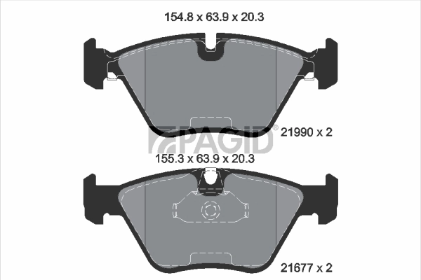 PAGID fékbetétkészlet, tárcsafék - T1387 - TothCarparts
