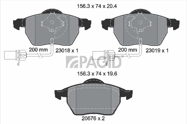 PAGID fékbetétkészlet, tárcsafék - T1388 - TothCarparts