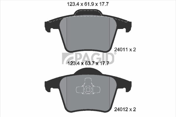 PAGID fékbetétkészlet, tárcsafék - T1394 - TothCarparts