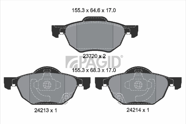 PAGID fékbetétkészlet, tárcsafék - T1397 - TothCarparts