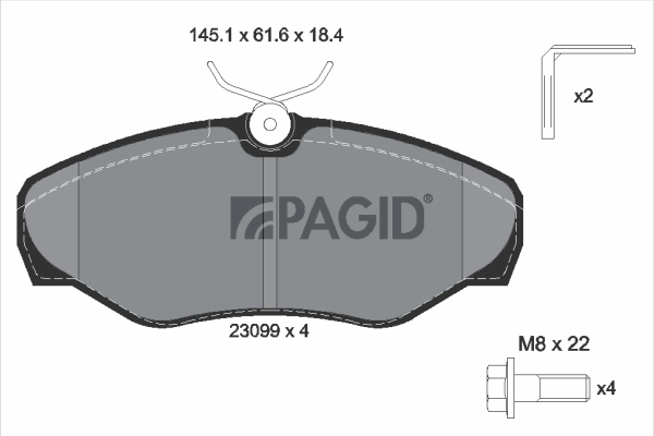 PAGID fékbetétkészlet, tárcsafék - T1424 - TothCarparts