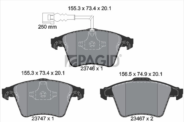 PAGID fékbetétkészlet, tárcsafék - T1432 - TothCarparts