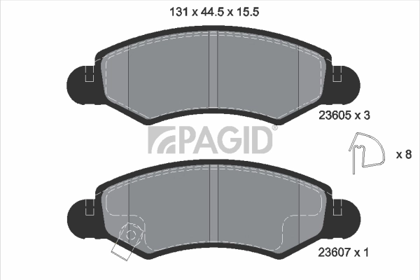 PAGID fékbetétkészlet, tárcsafék - T1486 - TothCarparts