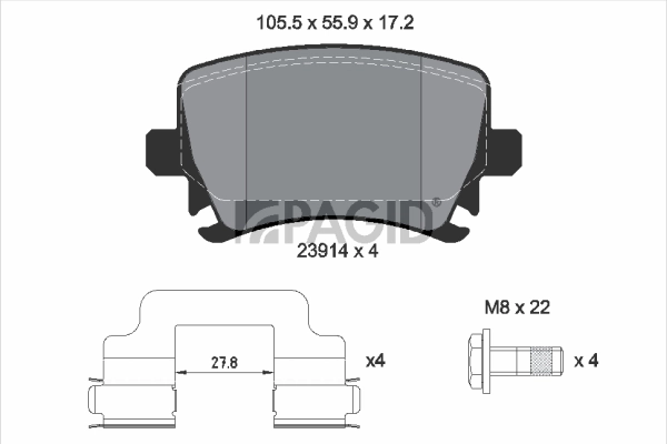PAGID fékbetétkészlet, tárcsafék - T1492 - TothCarparts