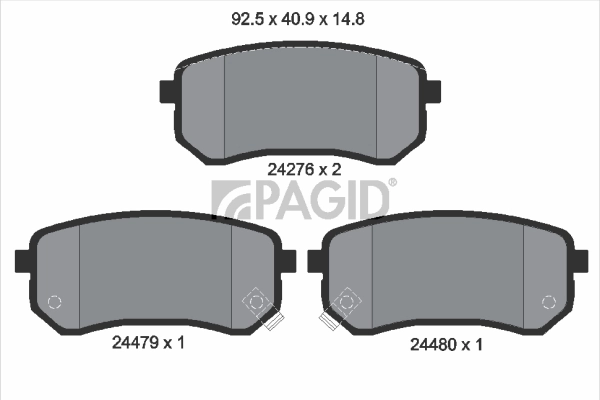 PAGID fékbetétkészlet, tárcsafék - T1553 - TothCarparts