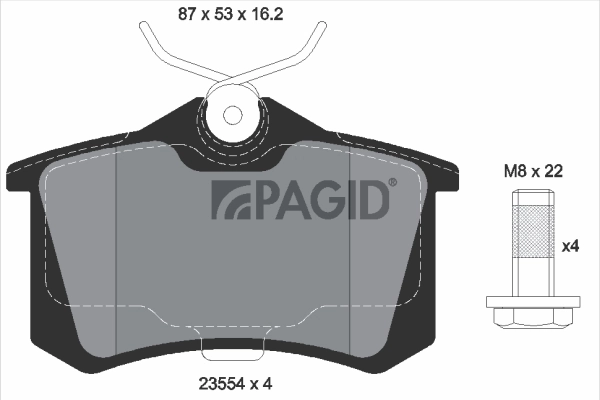 PAGID fékbetétkészlet, tárcsafék - T1577 - TothCarparts