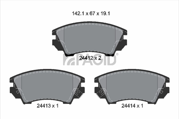 PAGID fékbetétkészlet, tárcsafék - T1668 - TothCarparts