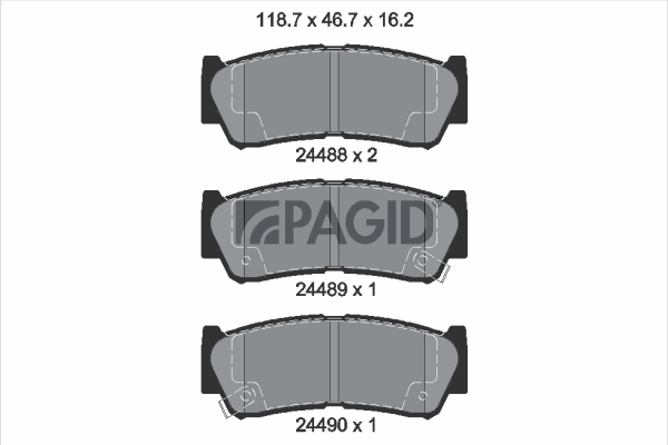PAGID fékbetétkészlet, tárcsafék - T1672 - TothCarparts