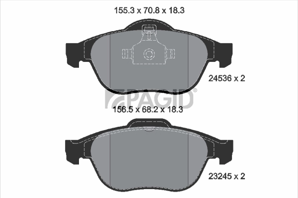 PAGID fékbetétkészlet, tárcsafék - T1690 - TothCarparts