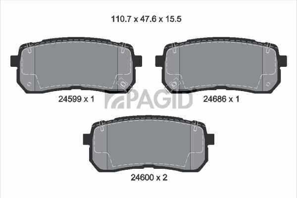 PAGID fékbetétkészlet, tárcsafék - T1725 - TothCarparts