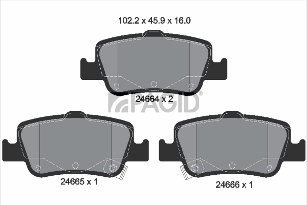 PAGID fékbetétkészlet, tárcsafék - T1727 - TothCarparts