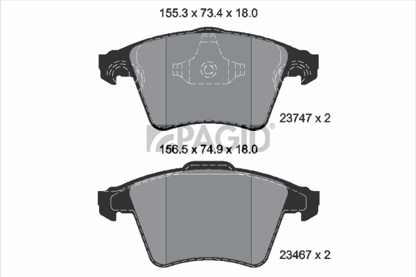 PAGID fékbetétkészlet, tárcsafék - T1754 - TothCarparts