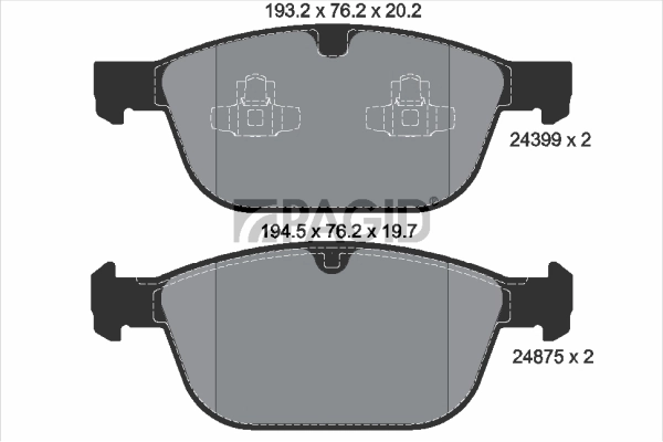 PAGID fékbetétkészlet, tárcsafék - T1845 - TothCarparts