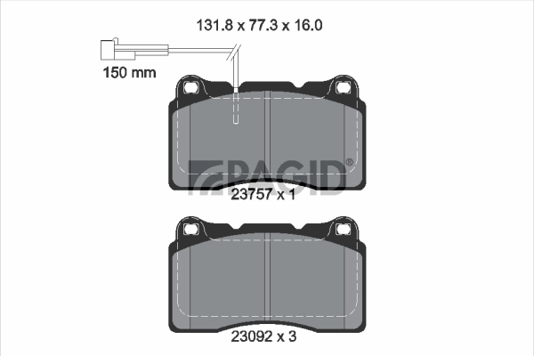 PAGID fékbetétkészlet, tárcsafék - T1883 - TothCarparts