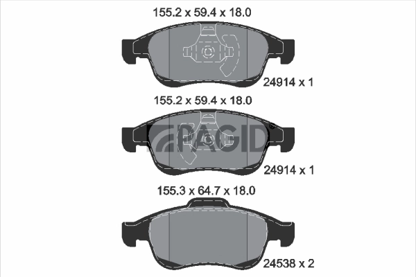 PAGID fékbetétkészlet, tárcsafék - T1894 - TothCarparts