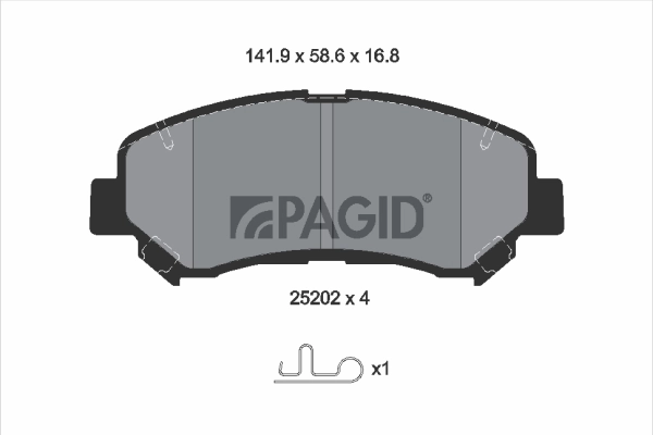 PAGID fékbetétkészlet, tárcsafék - T2073 - TothCarparts