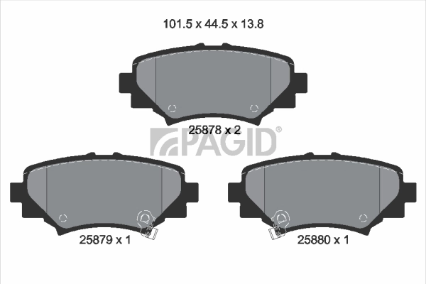 PAGID fékbetétkészlet, tárcsafék - T2317 - TothCarparts
