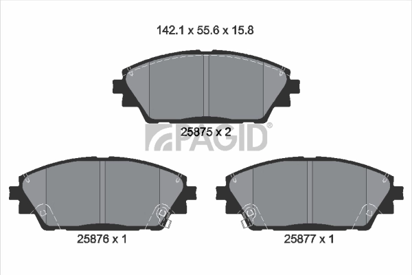 PAGID fékbetétkészlet, tárcsafék - T2318 - TothCarparts