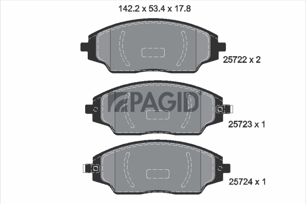 PAGID fékbetétkészlet, tárcsafék - T2409 - TothCarparts
