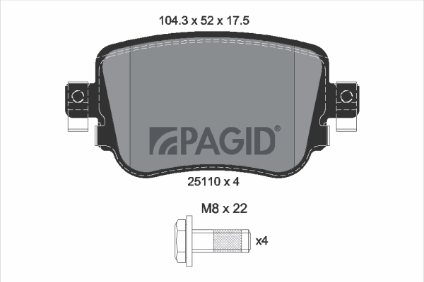 PAGID fékbetétkészlet, tárcsafék - T2455 - TothCarparts