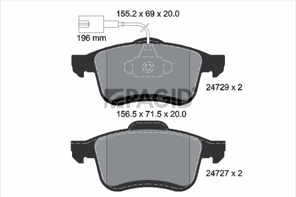 PAGID fékbetétkészlet, tárcsafék - T2464 - TothCarparts