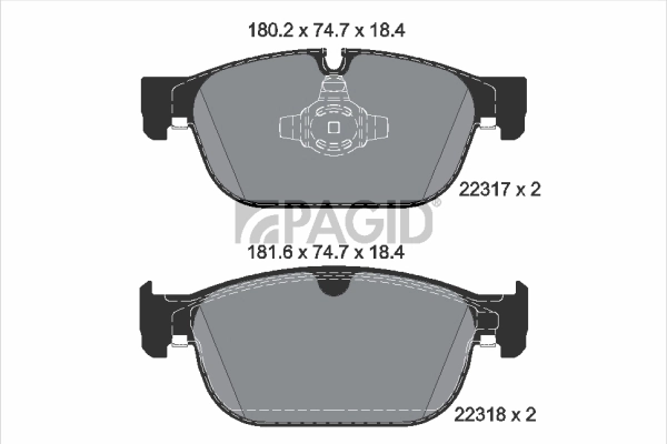 PAGID fékbetétkészlet, tárcsafék - T2515 - TothCarparts