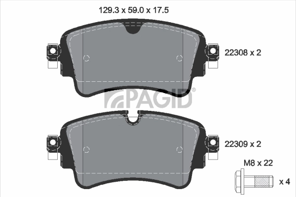 PAGID fékbetétkészlet, tárcsafék - T2528 - TothCarparts