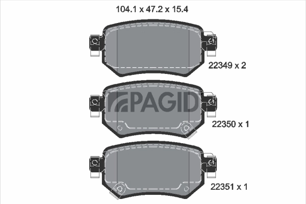PAGID fékbetétkészlet, tárcsafék - T2598 - TothCarparts