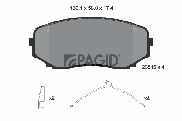 PAGID fékbetétkészlet, tárcsafék - T2672 - TothCarparts