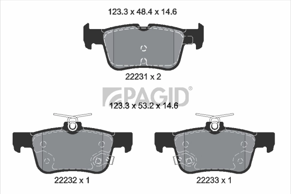 PAGID fékbetétkészlet, tárcsafék - T2796 - TothCarparts