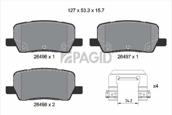 PAGID fékbetétkészlet, tárcsafék - T2939 - TothCarparts