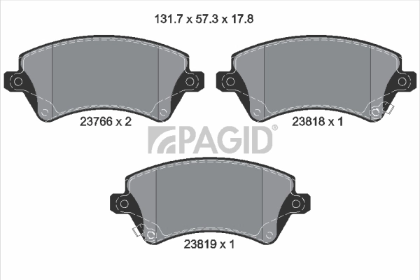 PAGID fékbetétkészlet, tárcsafék - T3120 - TothCarparts