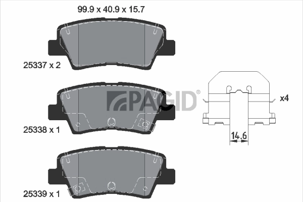 PAGID fékbetétkészlet, tárcsafék - T3139 - TothCarparts
